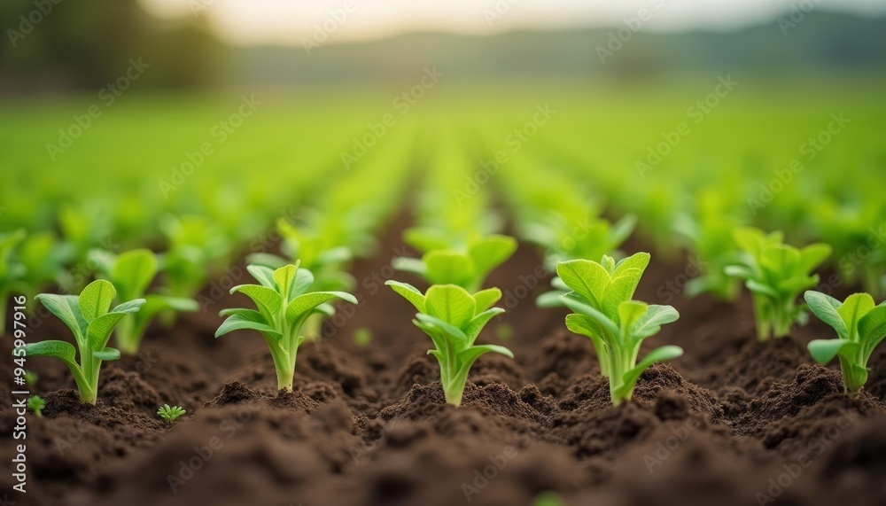 New Beginnings A Field of Freshly Sprouted Plants New Beginnings A Field of Freshly Sprouted Plants
