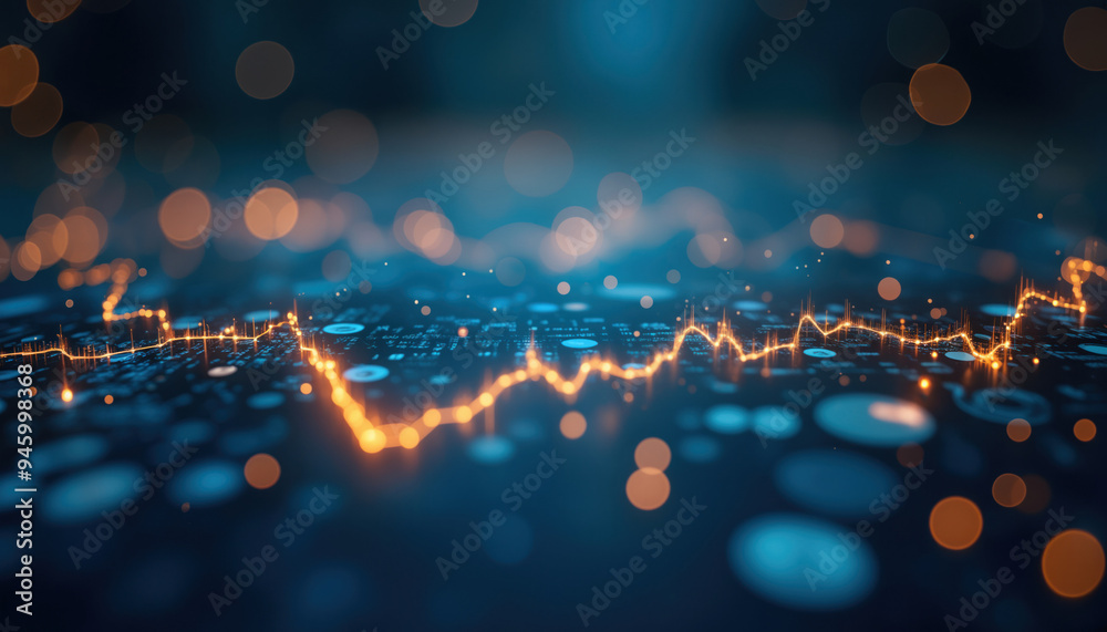 Stock Market Data with Bokeh Lights: Abstract digital image showing stock market data with bokeh lights in the background, highlighting financial analysis and market trends. Stock Market Data with Bokeh Lights: Abstract digital image showing stock market data with bokeh lights in the background, highlighting financial analysis and market trends.