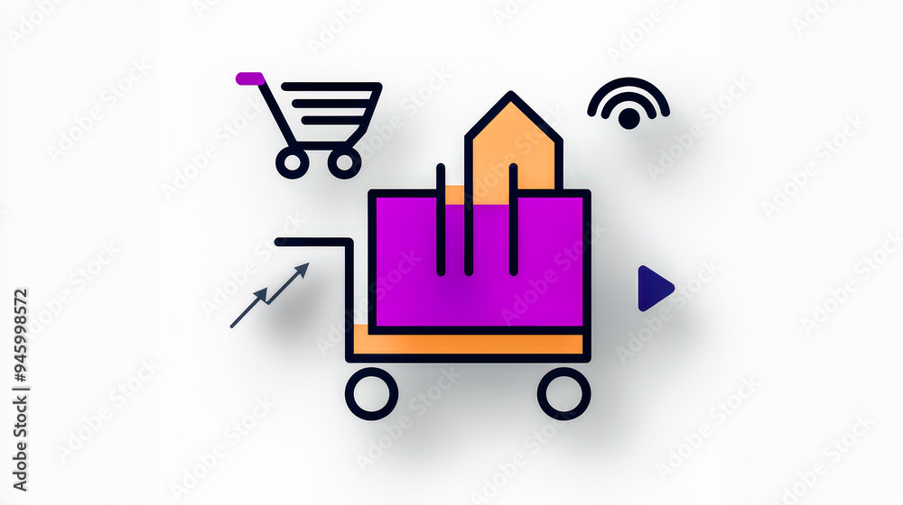 Modern E-Commerce Icons A Creative Collection of Vibrant Shopping Designs Perfect for Representing Digital Marketing Online Retail and Consumer Engagement in the E-Commerce Industry Modern E-Commerce Icons A Creative Collection of Vibrant Shopping Designs Perfect for Representing Digital Marketing Online Retail and Consumer Engagement in the E-Commerce Industry