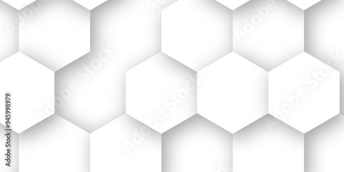 Abstract White 3D Hexagon Grid: A High-Resolution Vector Background for Creative Projects