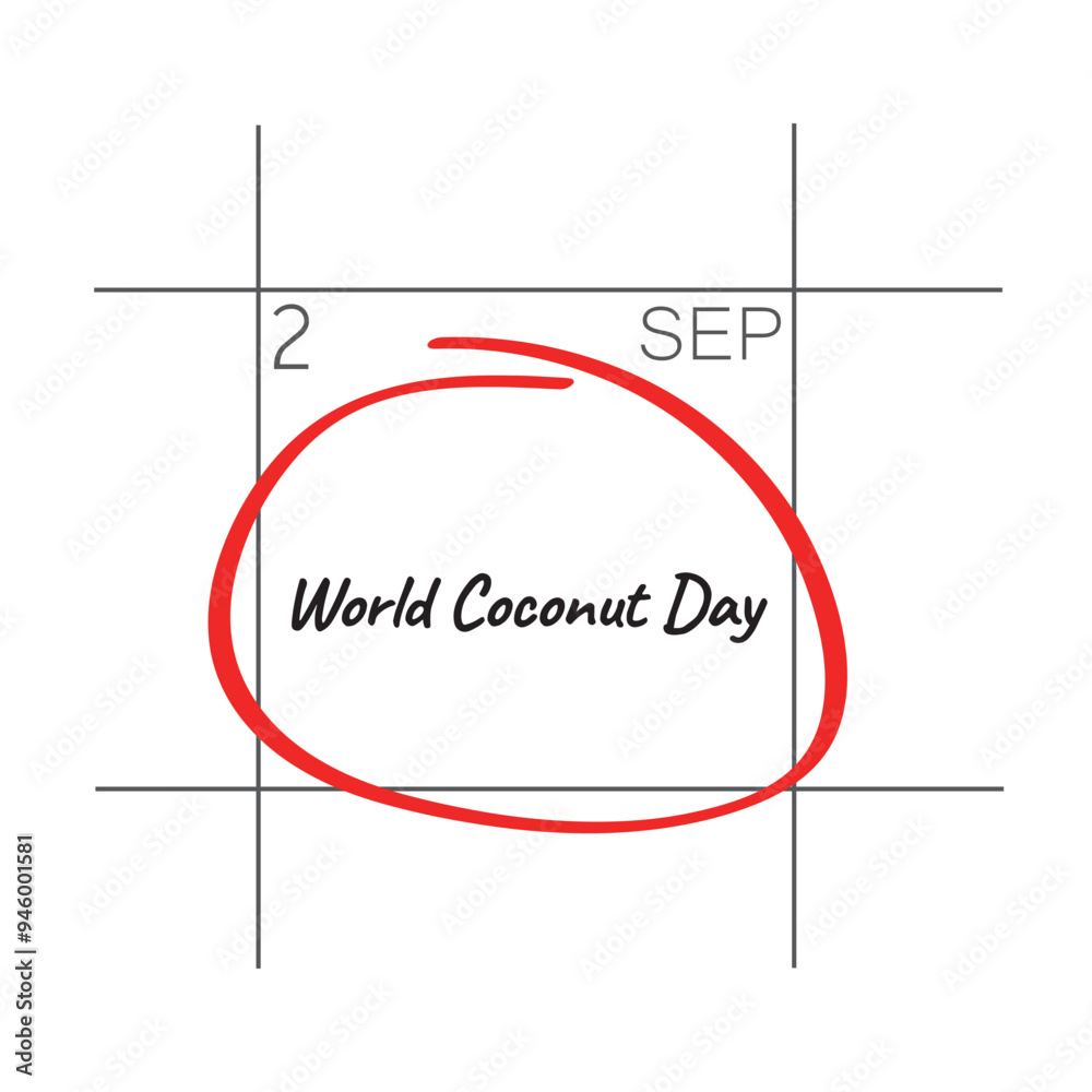 Obraz premium World Coconut Day, 02 September, calendar date.