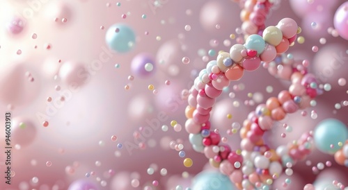 Wallpaper Mural Colorful Molecules Forming a Spiral Structure in a Soft Background Torontodigital.ca