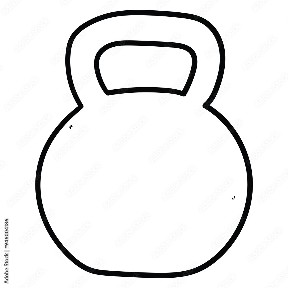 Hand drawn doodle kettlebell on white background. Hand drawn doodle kettlebell on white background.