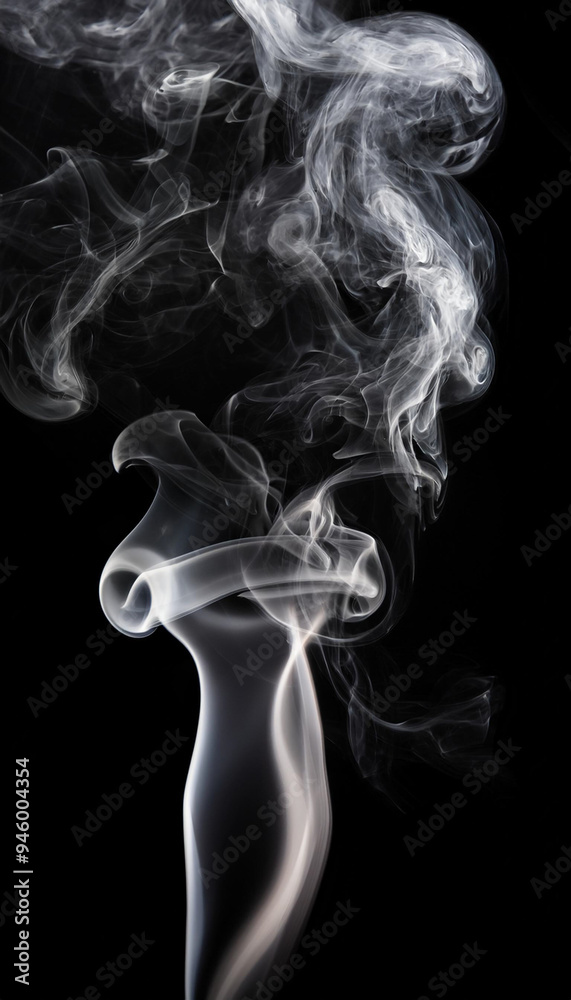 White smoke texture on black background White smoke texture on black background