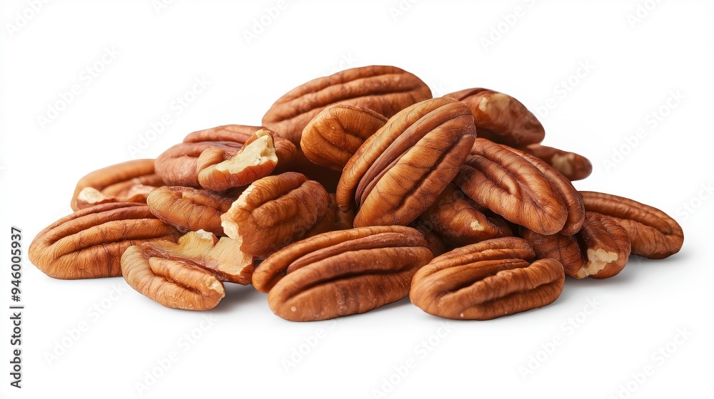 A pile of pecan nuts, showcasing their rich texture and natural color. A pile of pecan nuts, showcasing their rich texture and natural color.