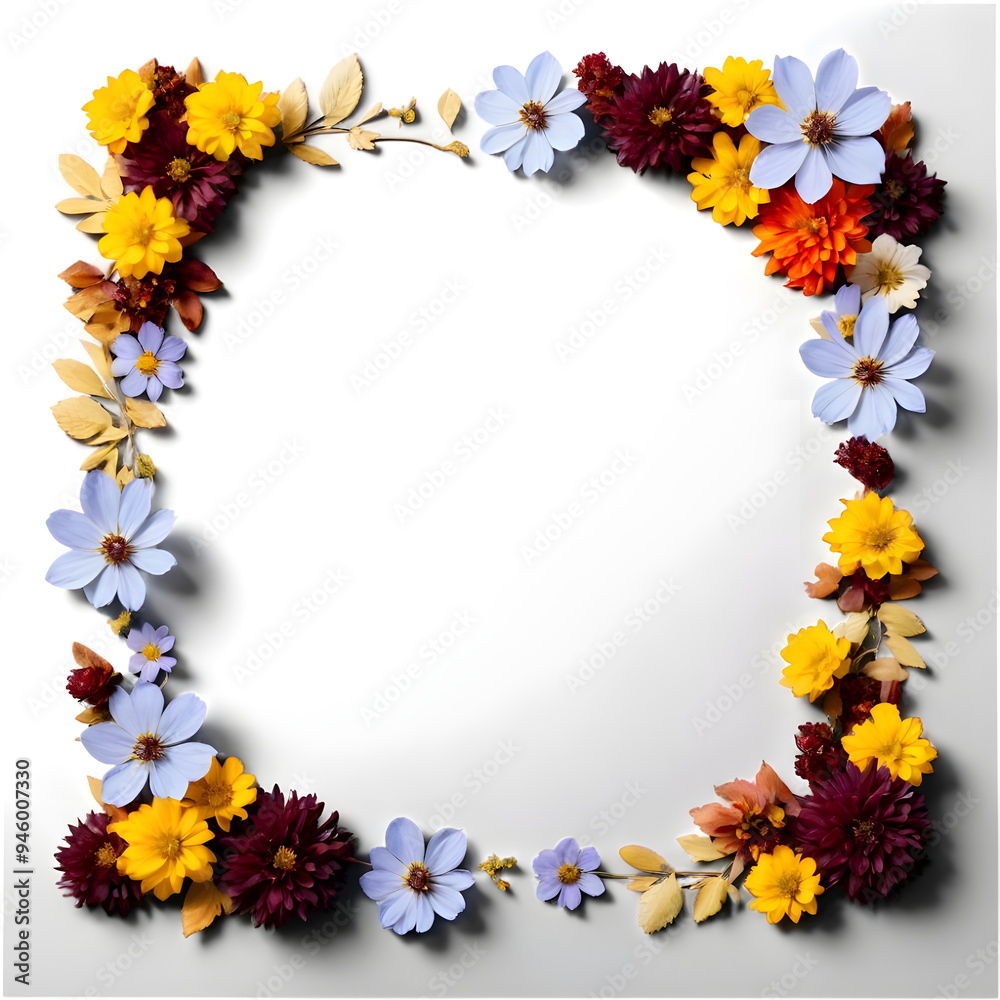 Obraz premium autumn frame with flowers