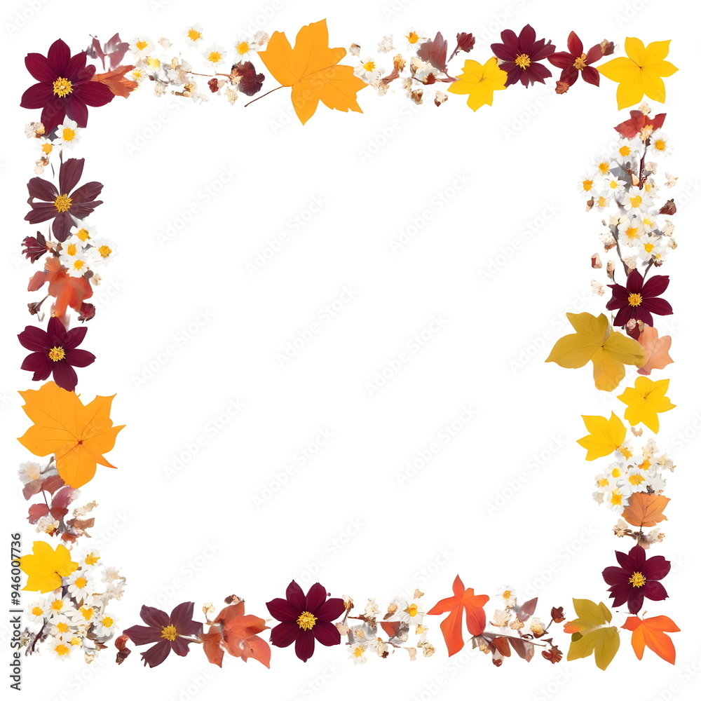 autumn frame with flowers autumn frame with flowers