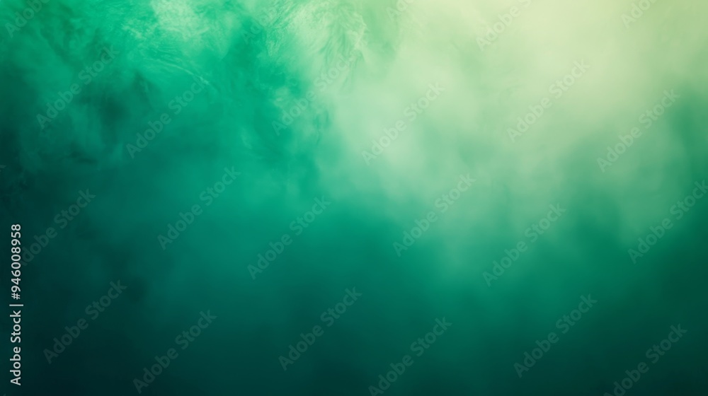 Obraz premium Mesmerizing Gradient Color Shift from Emerald to Teal in a Bold Ethereal Digital Masterpiece