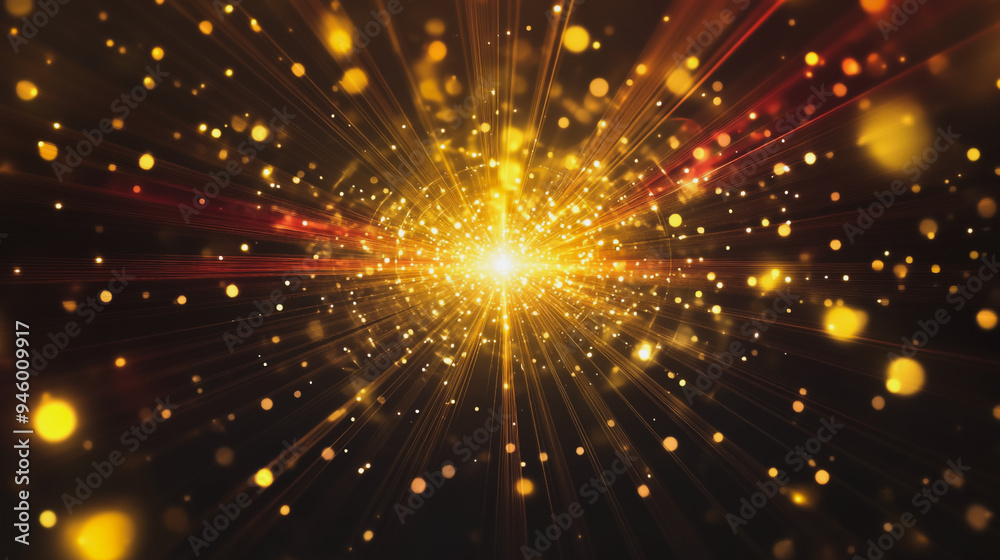 Fototapeta premium Abstract light explosion and network points, dot, earth's surface, digital background Innovation network points Earth's surface wave background digital wave information technology background