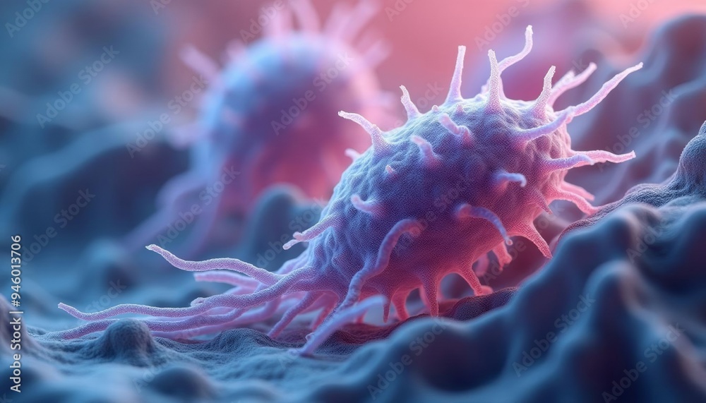 Obraz premium Microscopic life forms in a vibrant underwater world