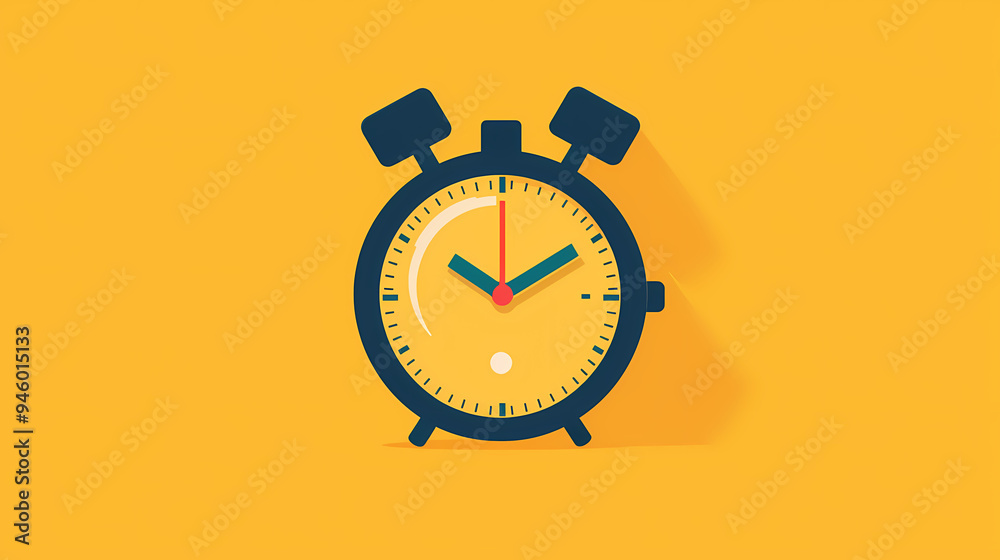 Alarm Clock Illustration with Long Shadow Alarm Clock Illustration with Long Shadow