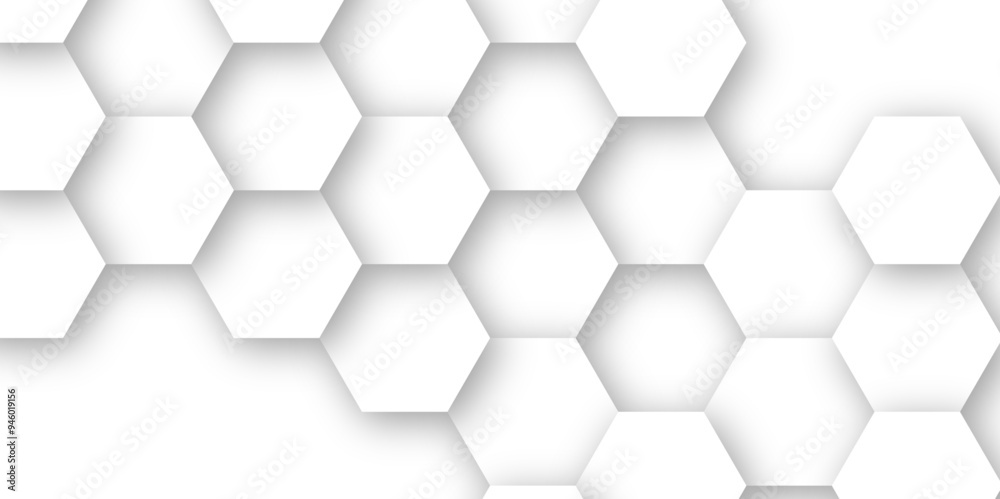 Abstract White 3D Hexagon Grid: A High-Resolution Vector Background for Creative Projects