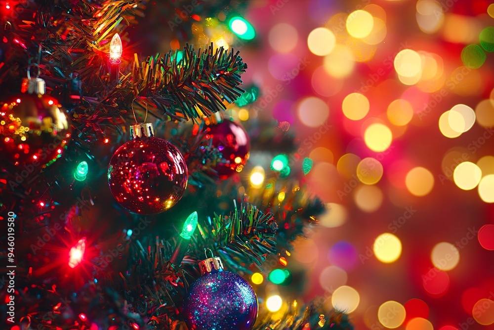 Christmas: Festive Tree with Neon Lights