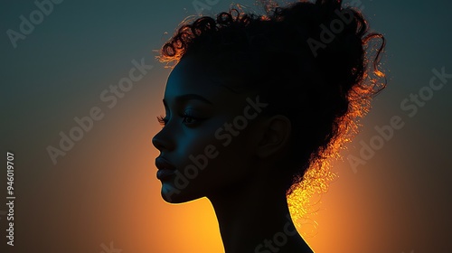 silhouette portrait of woman