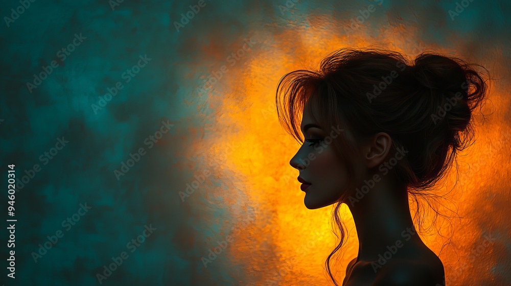 silhouette portrait of woman silhouette portrait of woman