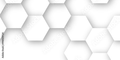 Futuristic 3D Hexagonal White Vector Background: A Minimalistic Design Approach