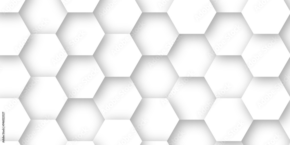 Elegant White 3D Hexagon Pattern: A Seamless Vector Background Design for Modern Applications Elegant White 3D Hexagon Pattern: A Seamless Vector Background Design for Modern Applications