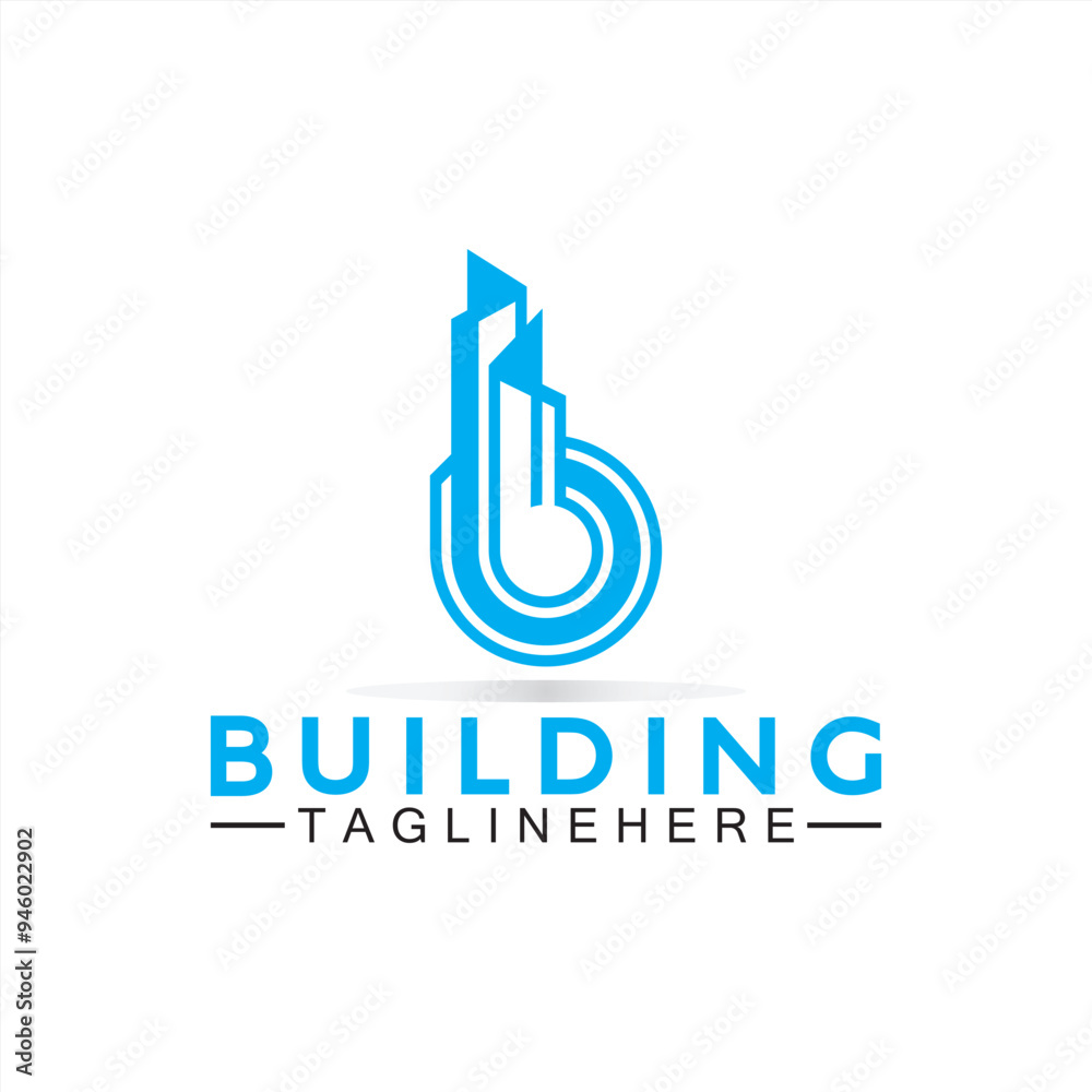initial B with building vector logo design. Letter B logo formed building symbol initial B with building vector logo design. Letter B logo formed building symbol