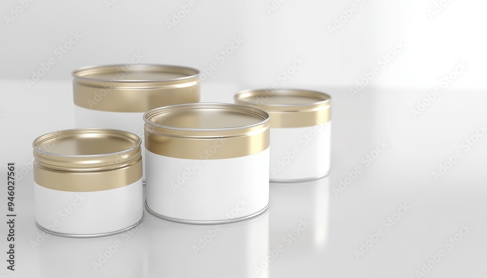Food tin packaging metal container blank mockup silver storage for brand market Food tin packaging metal container blank mockup silver storage for brand market