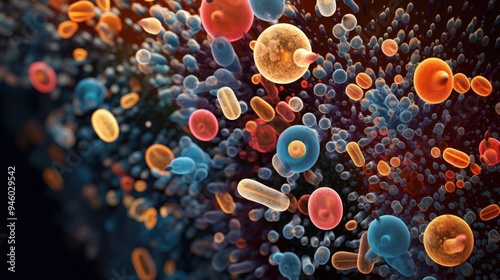 Abstract Colorful Microorganisms