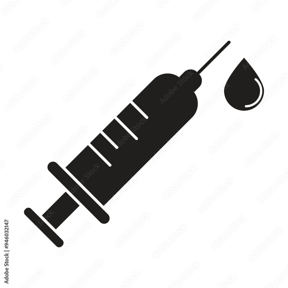 syringe icon vector on white background