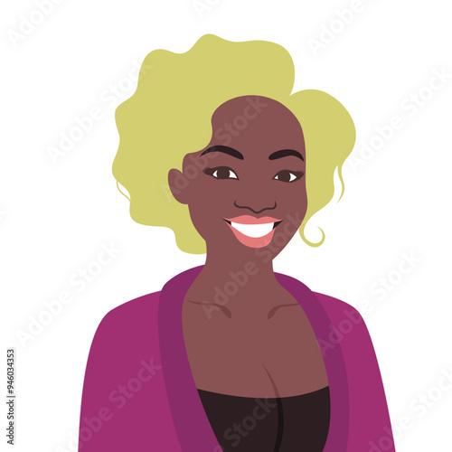 Happy black people illustration with cute black girl