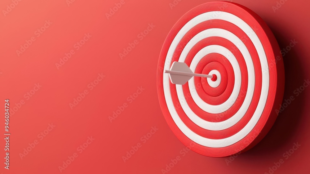 Target bullseye with market indicators, precision strategy, 3D illustration Target bullseye with market indicators, precision strategy, 3D illustration