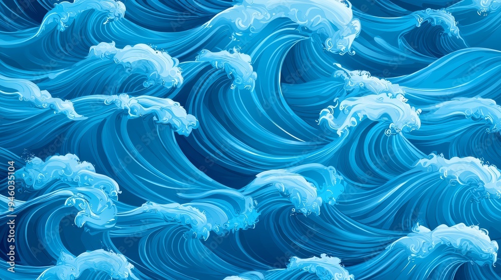 A pattern of stylized waves and ocean currents, with a fluid, dynamic feel A pattern of stylized waves and ocean currents, with a fluid, dynamic feel