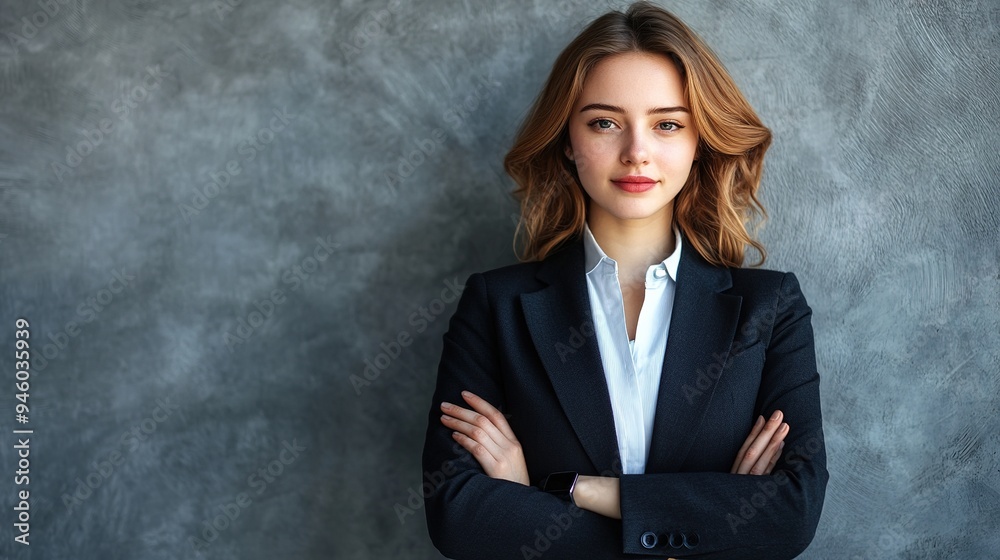 Portrait of a successful business woman in suit. copy space for text. Portrait of a successful business woman in suit. copy space for text.