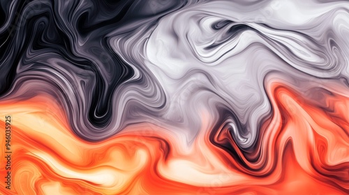 A pattern of abstract flames and smoke, with swirling lines and bold, fiery colors