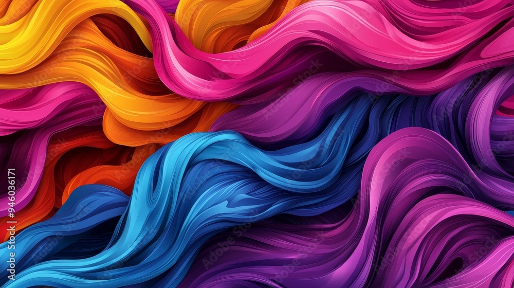 A pattern of stylized waves and currents, with flowing lines and vibrant colors A pattern of stylized waves and currents, with flowing lines and vibrant colors