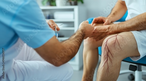 Wallpaper Mural Vascular Clinic with Patient Showing Varicose Veins on Leg Torontodigital.ca