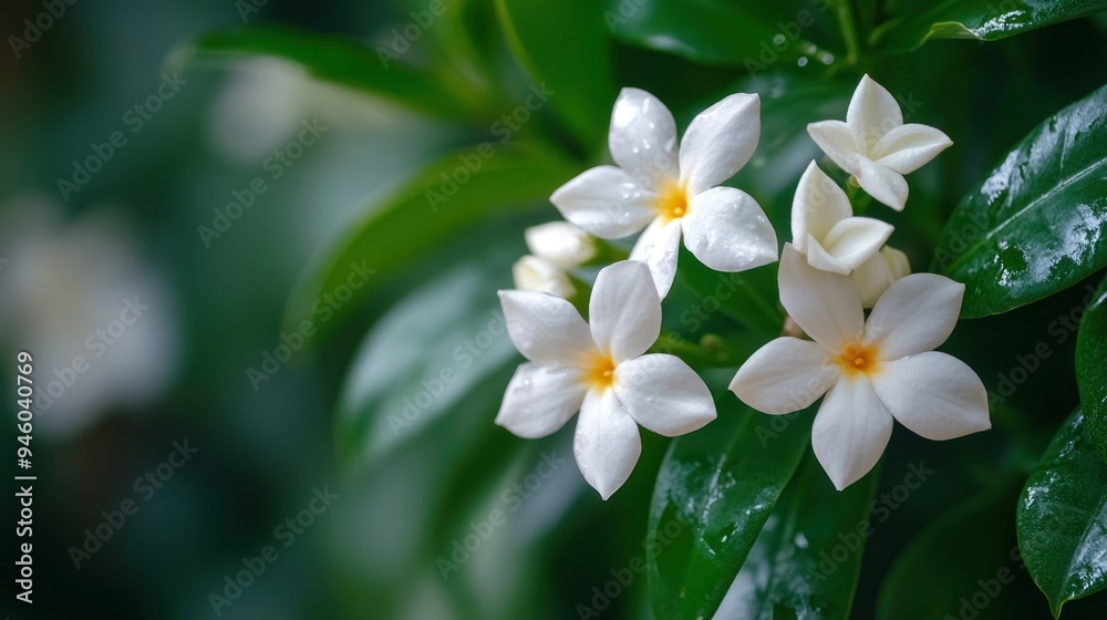 White Flowers in a Lush Green Garden White Flowers in a Lush Green Garden