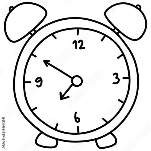 black clock outline illustration 