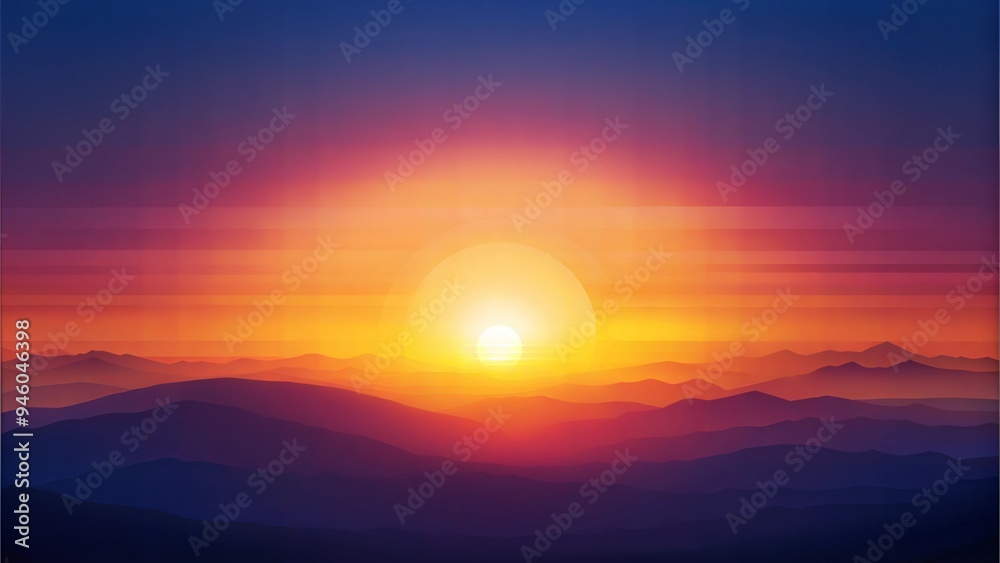 Fototapeta premium Gradient Sunset With Warm Hues For Serene And Romantic Atmosphere