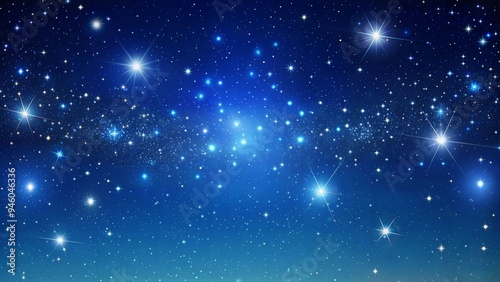 Glittering Starry Night Sky In Deep Blue For Magical And Cosmic Themes