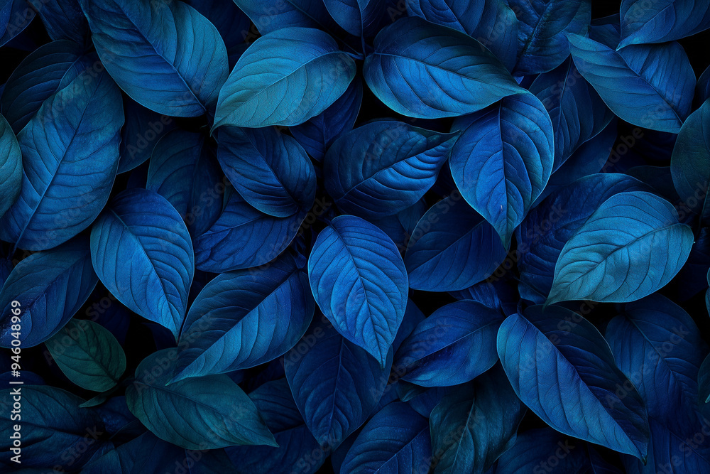Abstract texture of blue and green leaves