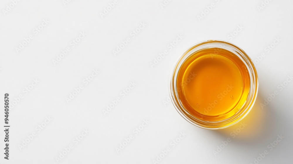 Organic Honey Jar Isolated on White Top View Organic Honey Jar Isolated on White Top View