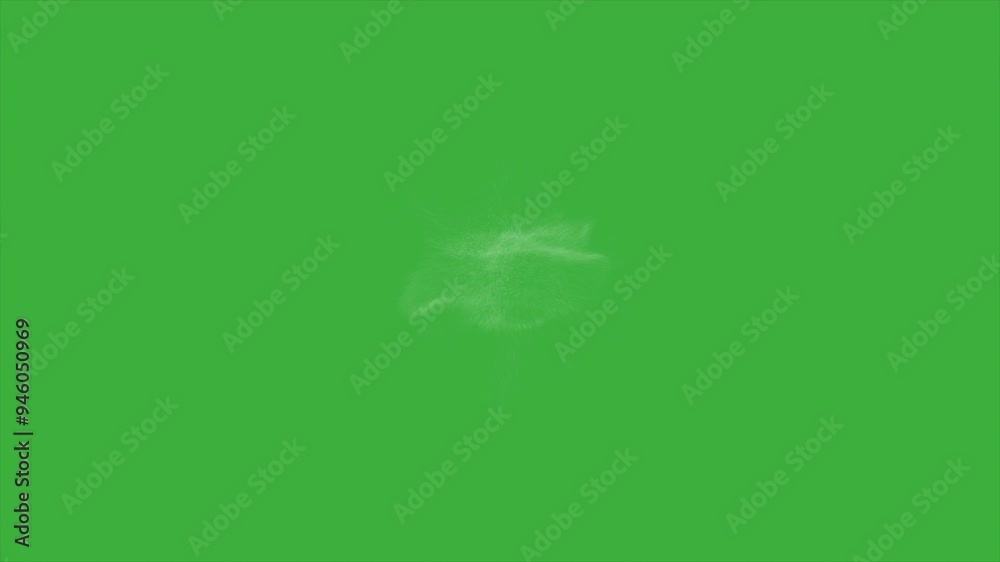 Animation video loop dust moving on green screen background 