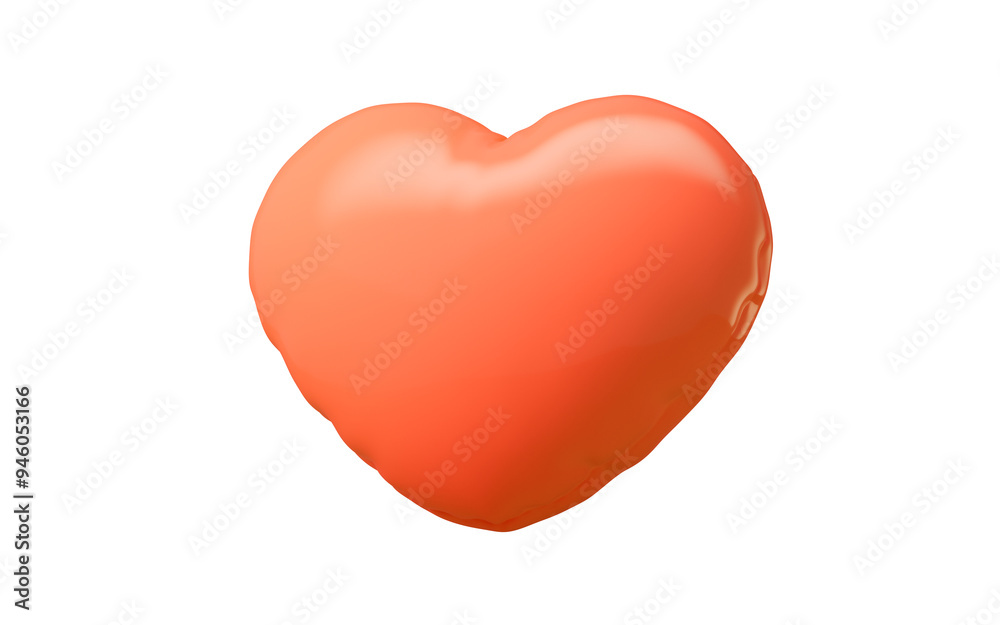 Inflatable heart shape balloon, 3d rendering. Inflatable heart shape balloon, 3d rendering.