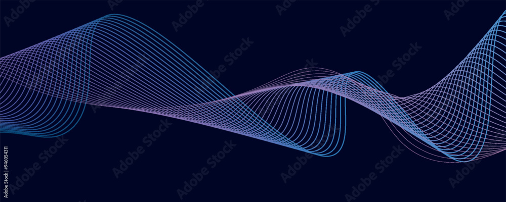 Abstract wave element for design. Digital frequency track equalizer. Stylized line art background. Vector illustration. Wave with lines created using blend tool. Curved wavy line, smooth stripe Abstract wave element for design. Digital frequency track equalizer. Stylized line art background. Vector illustration. Wave with lines created using blend tool. Curved wavy line, smooth stripe