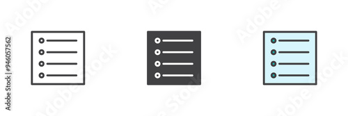 Menu different style icon set
