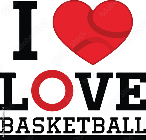 I love basketball t-shirt vector design with with background 