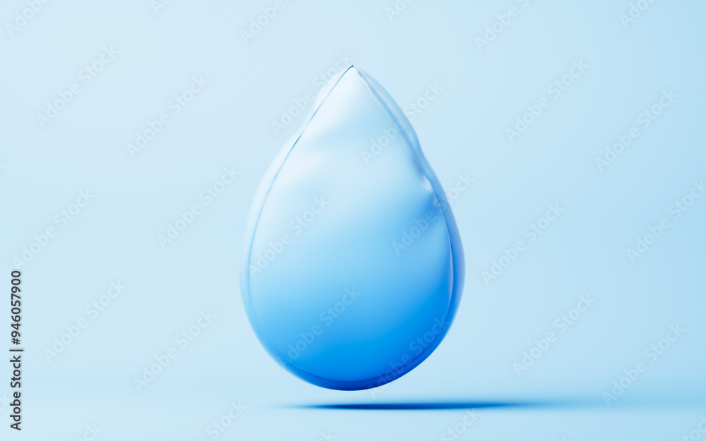 Inflatable soft water drop balloon, 3d rendering. Inflatable soft water drop balloon, 3d rendering.