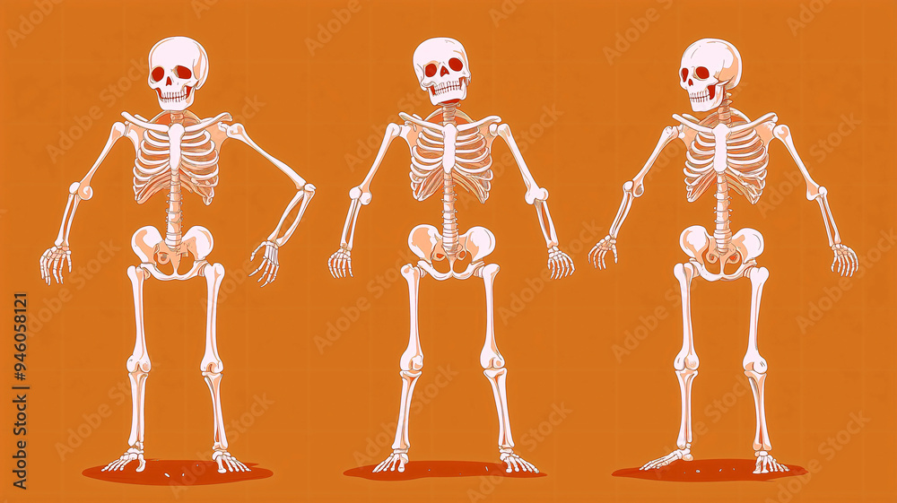 skeleton image on bright background skeleton image on bright background
