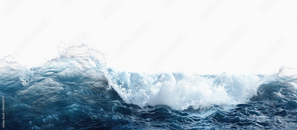 Fototapeta premium water wave against a white background. Copy space image. Place for adding text and design