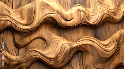 Abstract wavy wooden background with a flowing texture.