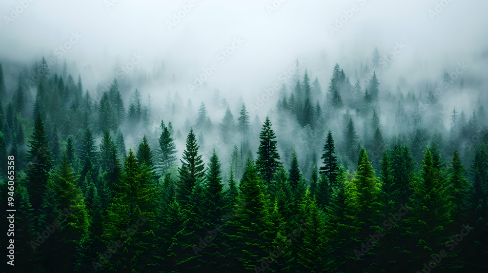 Forest Filled With Lots Trees Under Cloudy Forest Filled With Lots Trees Under Cloudy