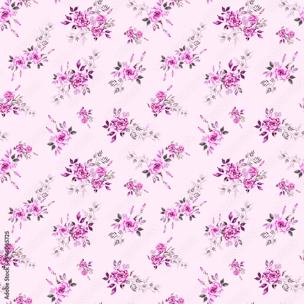 Romantic floral bouquets seamless pattern Romantic floral bouquets seamless pattern