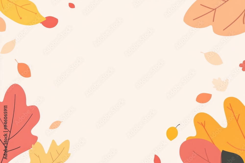 A vibrant tapestry of autumn leaves resting against a soft, neutral background evokes the warmth and beauty of fall, highlighting the seasonal transition. Fall background, copy space. A vibrant tapestry of autumn leaves resting against a soft, neutral background evokes the warmth and beauty of fall, highlighting the seasonal transition. Fall background, copy space.